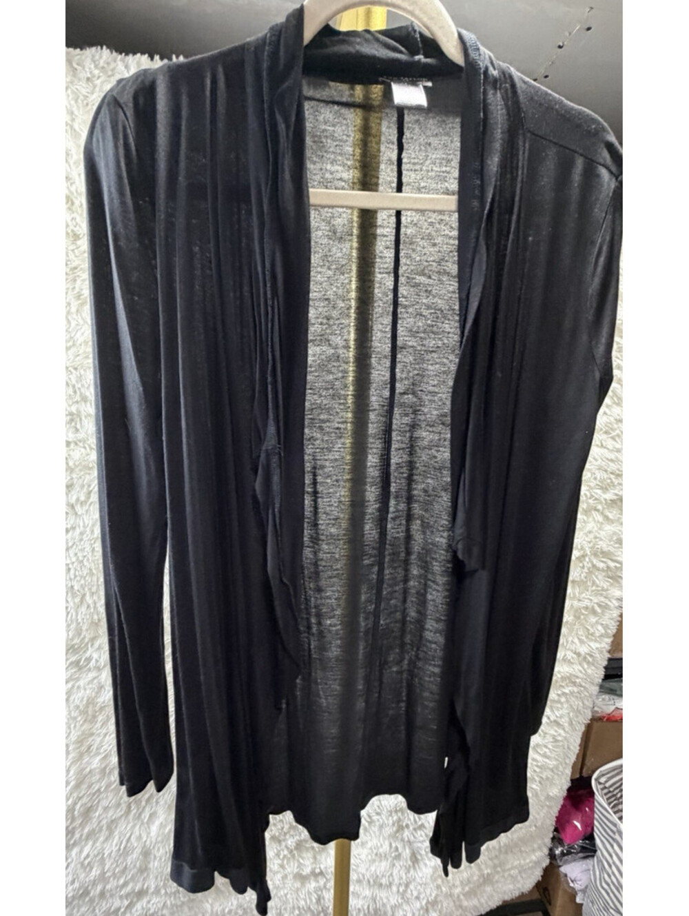 Ann Taylor Long Sleeve Semi Sheer Open Drape Cardigan Sweater Sz M
